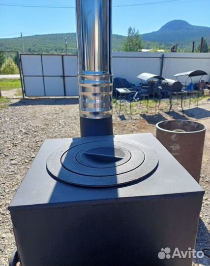 Мангал с печью под казан