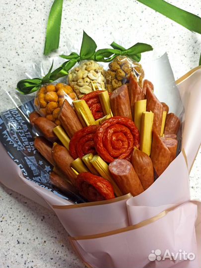 Съедобные букеты мужские,из зефира, сухофруктов