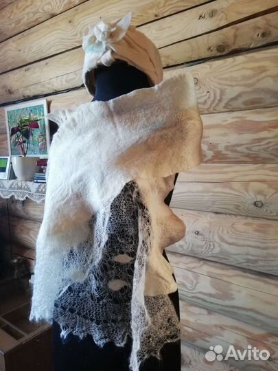 Комплект шапка и шарф женский