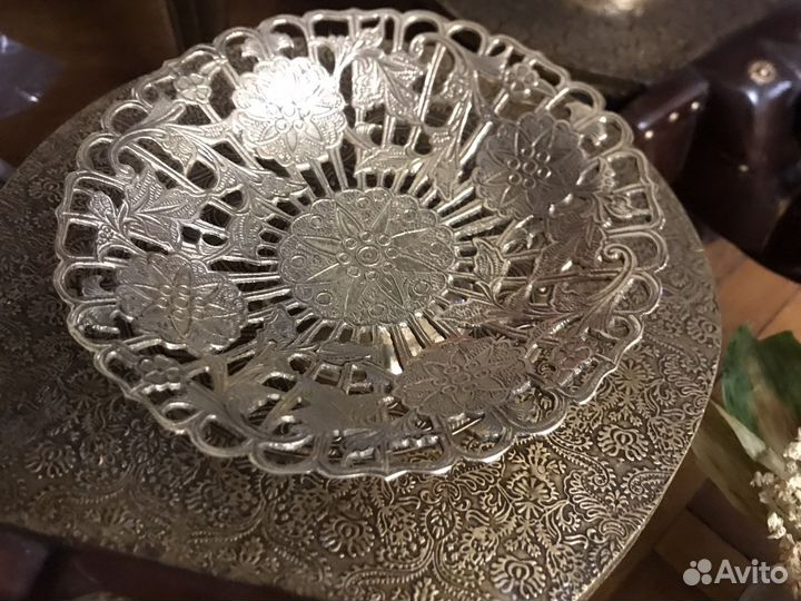 Конфетница, хлебница из латуни