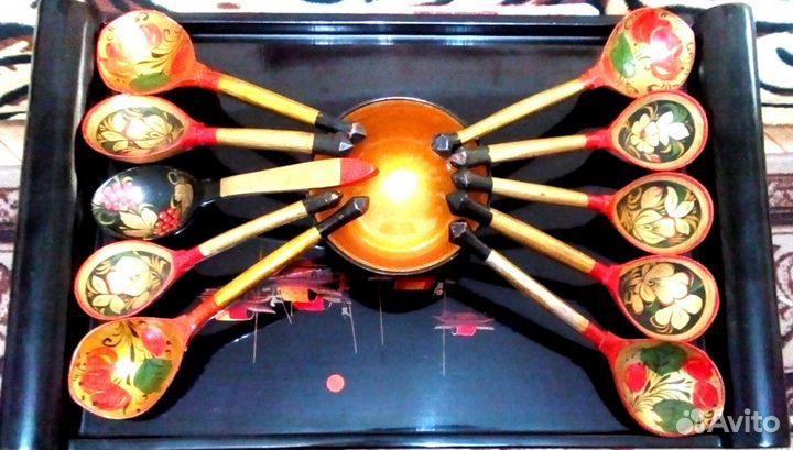 Деревянные ложки. Хохлома из СССР