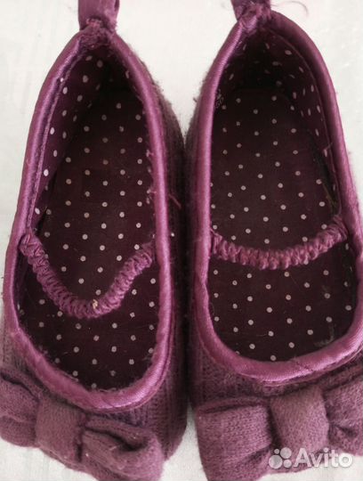 Тапочки с бантиком для девочки 18-19 размер