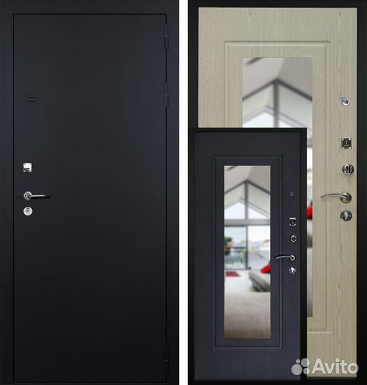 Металлическая дверь с зеркалом Броня Престиж