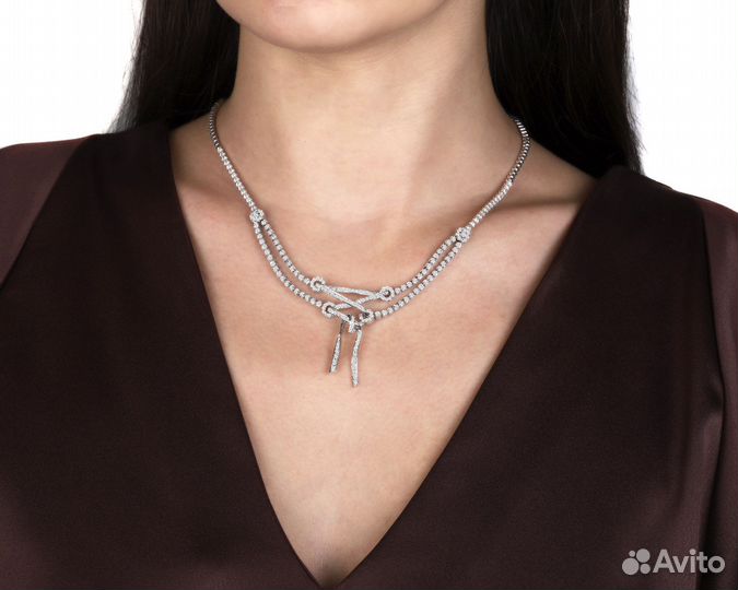 Золотое колье с бриллиантами 4.54ct