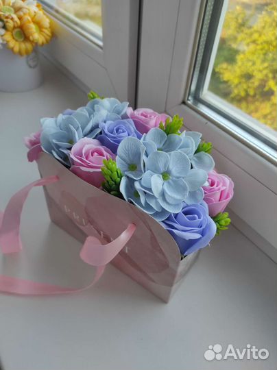 Букет из мыльных роз