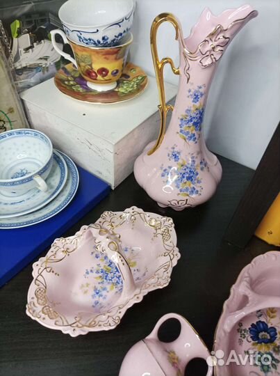 Посуда розовый фарфор