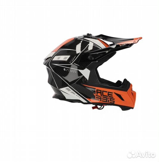 Шлем Acerbis steel carbon White/Orange