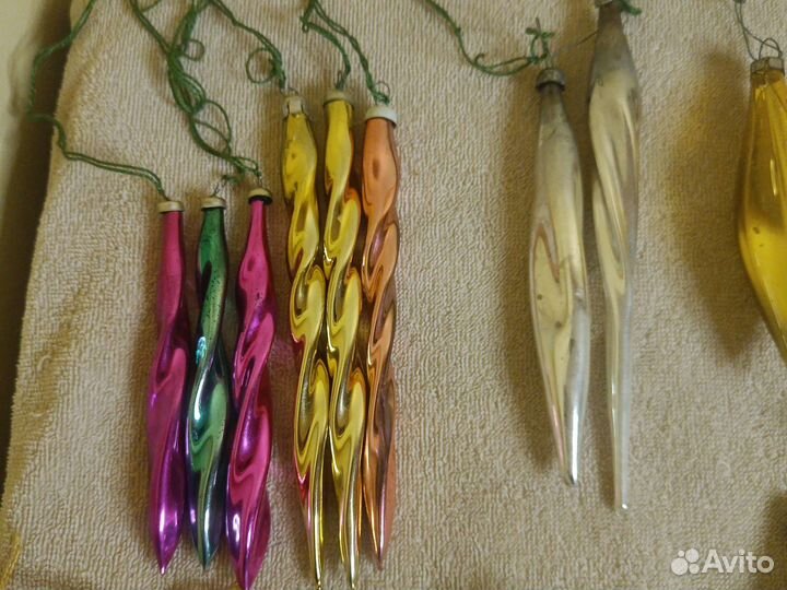 Елочные игрушки СССР сосульки винтаж