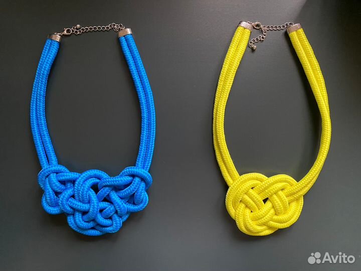 2 текстильных колье Узел, новые в стиле COS, Arket