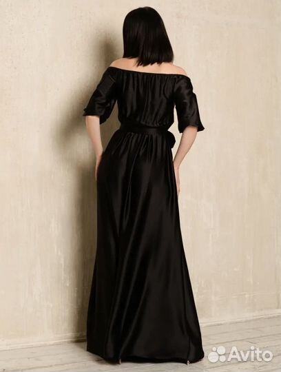 Черное платье в пол 48 размер