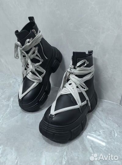 Ботинки rick owens X DR. martens черные