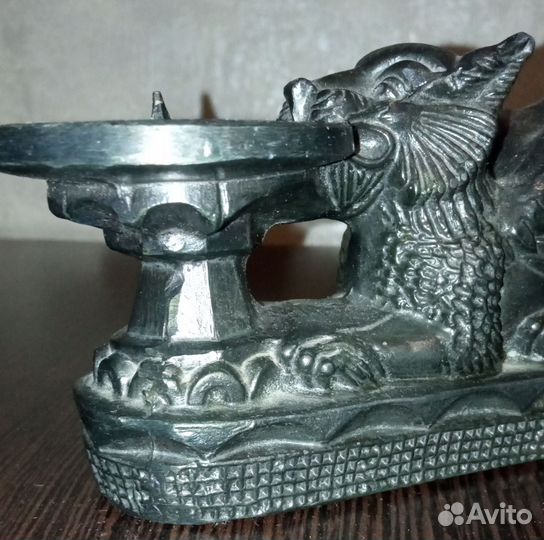 Подсвечник Грифон. Винтаж. Коллекция. Чугун