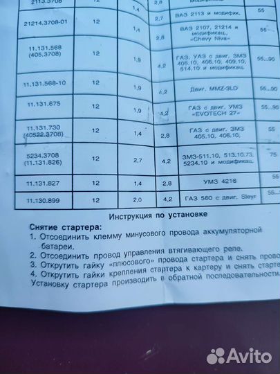 Стартер змз 511