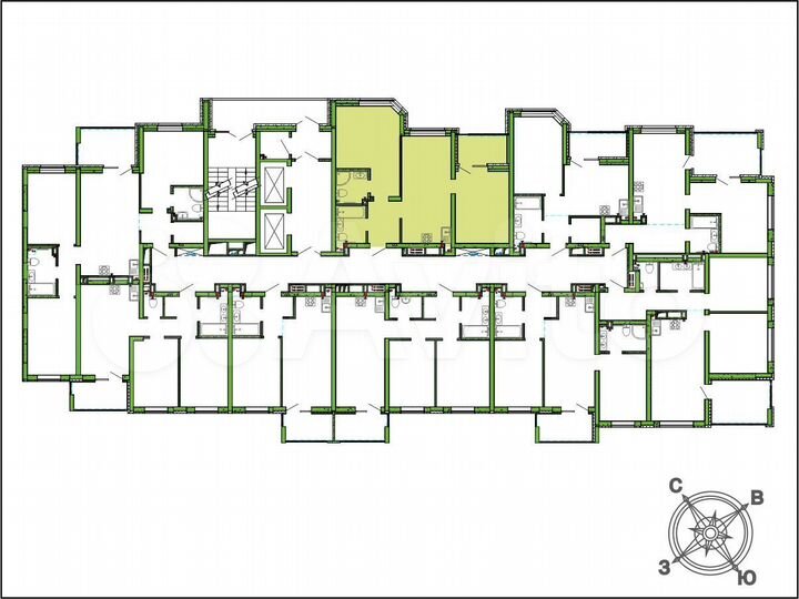 2-к. квартира, 68,9 м², 2/16 эт.