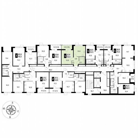 1-к. квартира, 34,4 м², 15/24 эт.