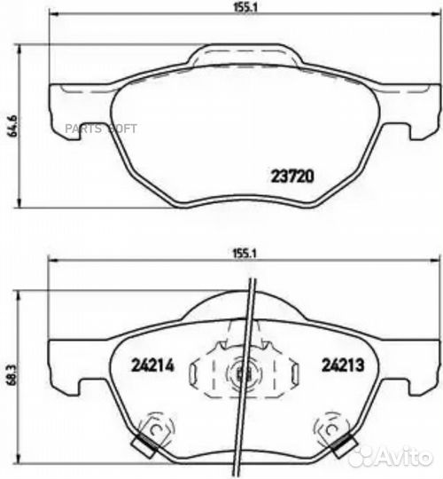Brembo P28036 Колодки тормозные, комплект передний