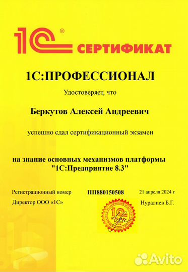 Программист 1С (Настройка, Исправление, Доработка