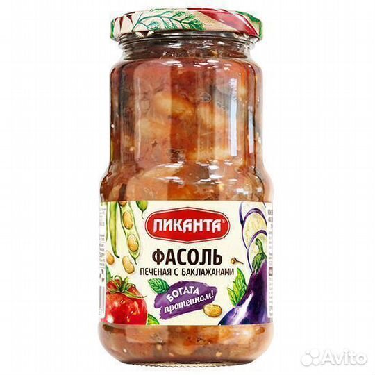 Опт - Фасоль Пиканта печёная с баклажанами 530г