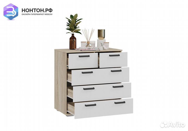 Комод Квинт дуб сонома / белый