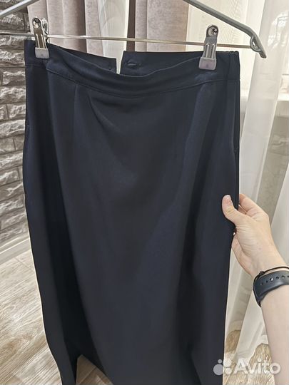 Юбка длинная темно-синяя