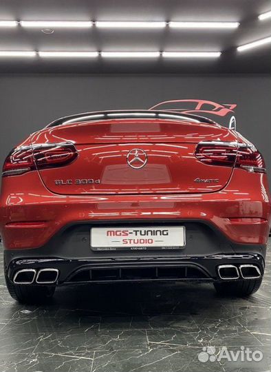 Диффузор+насадки 63 AMG рест Mercedes GLC-coupe
