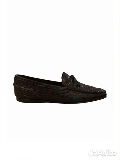 Мокасины Hermes из крокодила+деревянные колодки