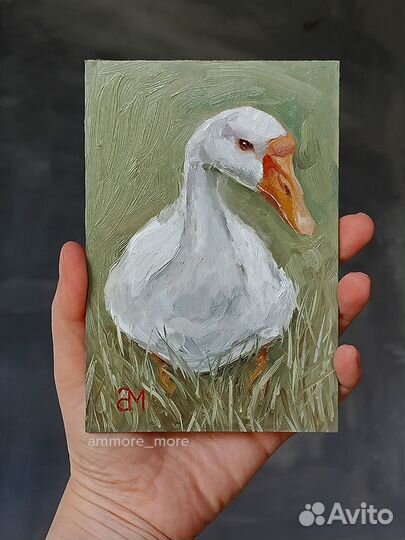 Картина маслом «Этюд с Белым Гусем»