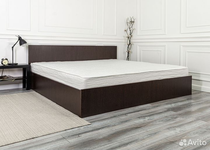 Кровать с матрасом 200х200 Марс венге