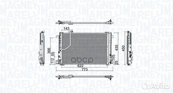 Радиатор кондиционера 350203755000 magneti marelli