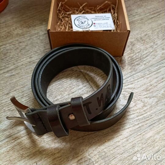 Мужской кожаный ремень ручной работы