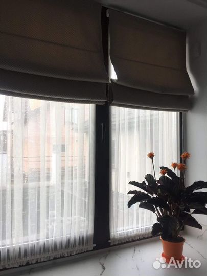 Римские шторы + тюль готовый