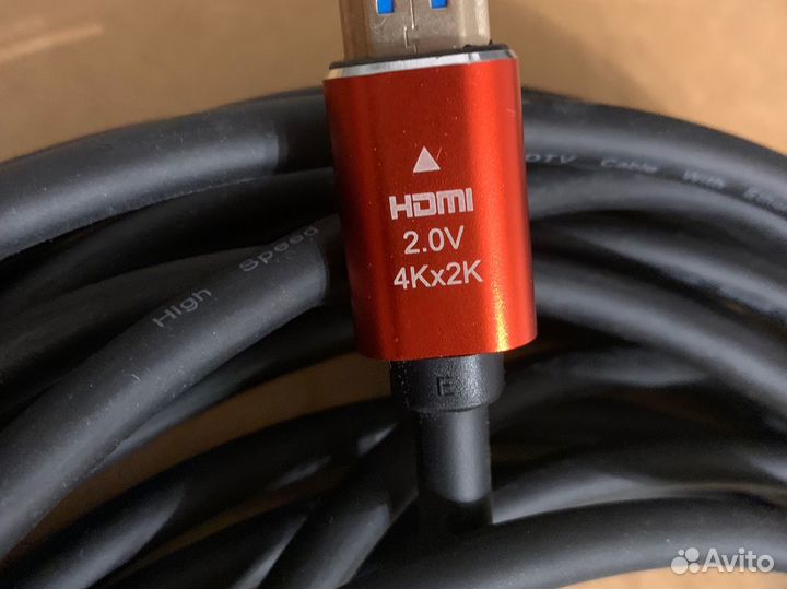 Кабель hdmi atcom 10 m (Red/Gold) VER 2.0