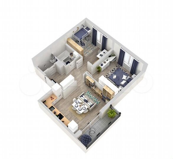 2-к. квартира, 55,1 м², 14/15 эт.