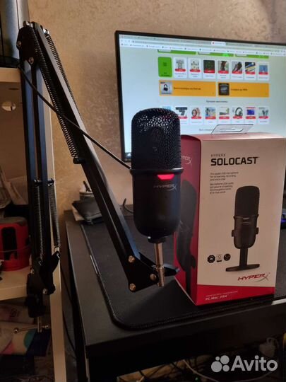 Студийный конденсаторный микрофон hyperx solocast