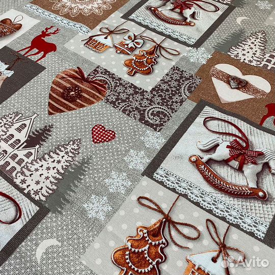 Рогожка новогодняя 