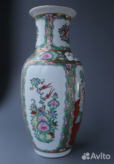Ваза Фарфор старый Китай восточный сюжет роспись