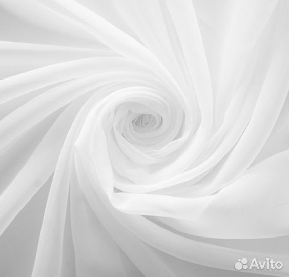 Тюль вуаль белый
