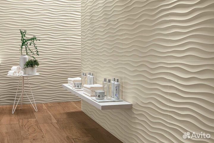 Плитка atlas C. 3D wall Ribbon White Matt 40x80