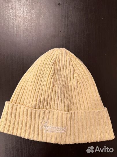 Шапка Supreme Bleached Rib Beanie Yellow