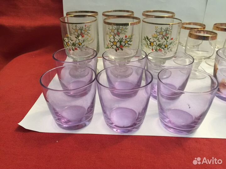 Стопки рюмки СССР цветное стекло