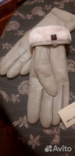 Кожанные женские перчатки