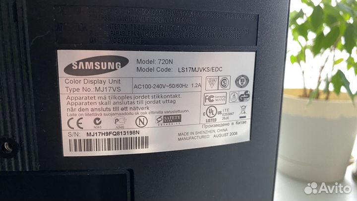 Монитор samsung syncmaster 720n