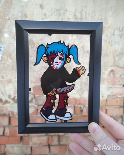 Sally Face(Салли Фейс) на стекле