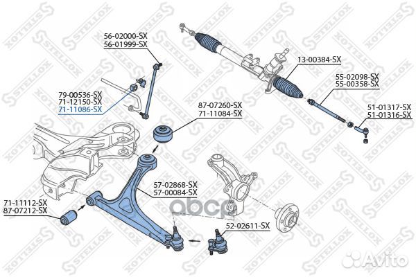 71-11086-SX втулка стабилизатора переднего d23