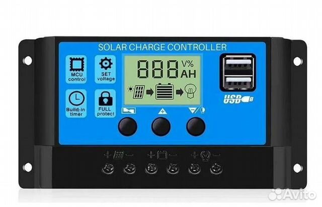 Контроллер заряда солнечных батарей 10А 12/24В