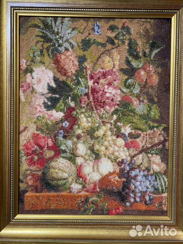 Картина вышитая крестиком ручная работа