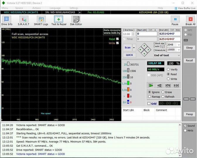 Жесткий диск для ноутбука 2.5 320 Gb slim