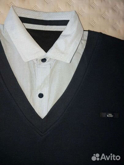 Рубашка школьная с жилетом обманка 164-170