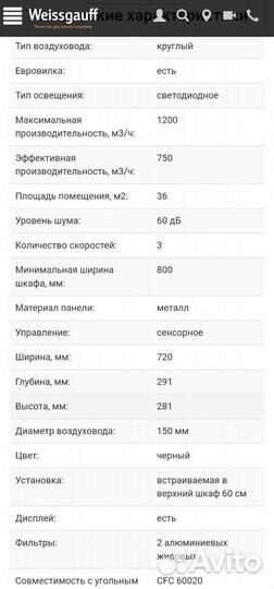 Вытяжка weissgauff