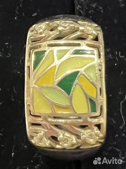 Комплект серьги и кольцо с эмалью